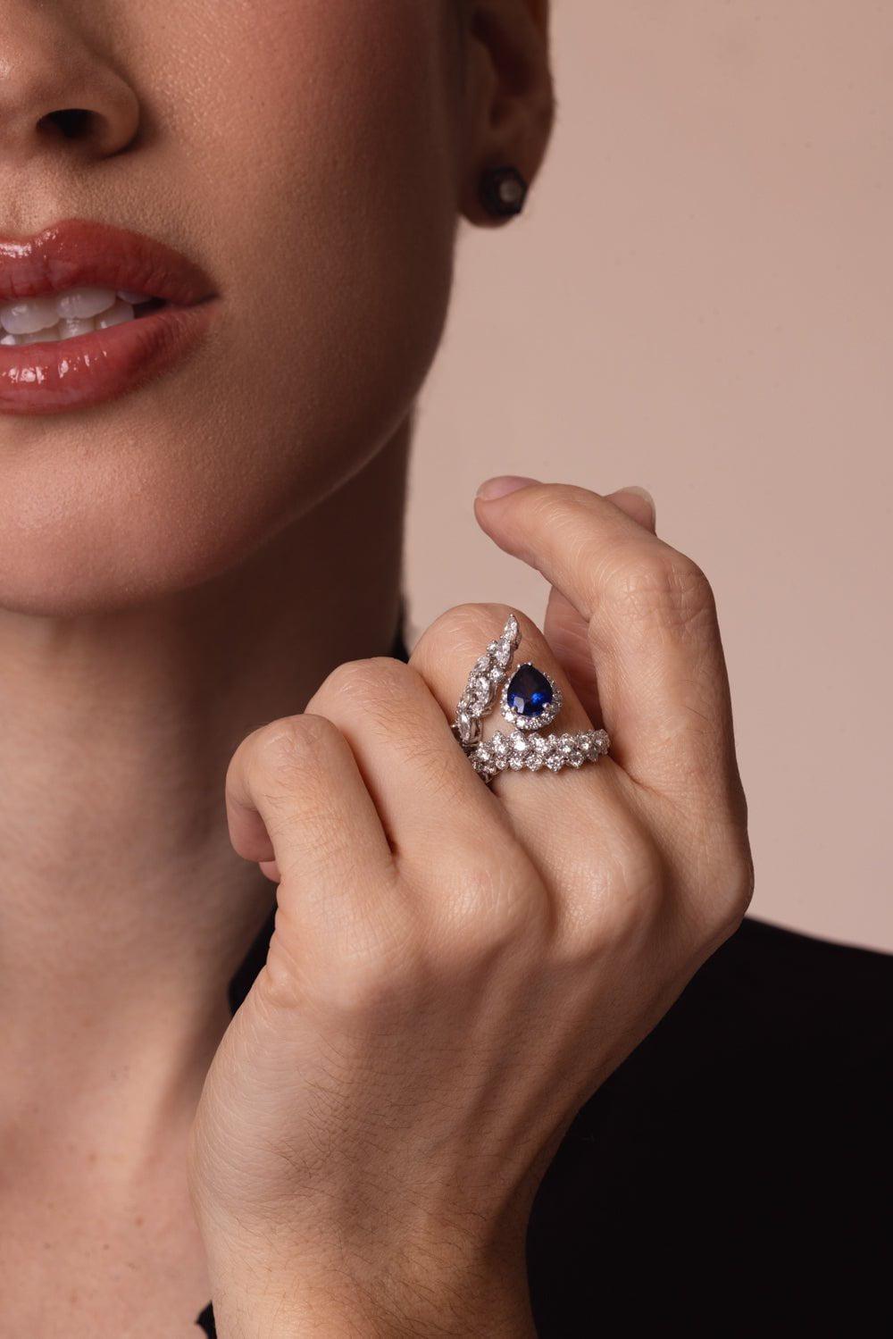 YEPREM JEWELLERY-Reign Supreme Stackable Ring-WHITE GOLD