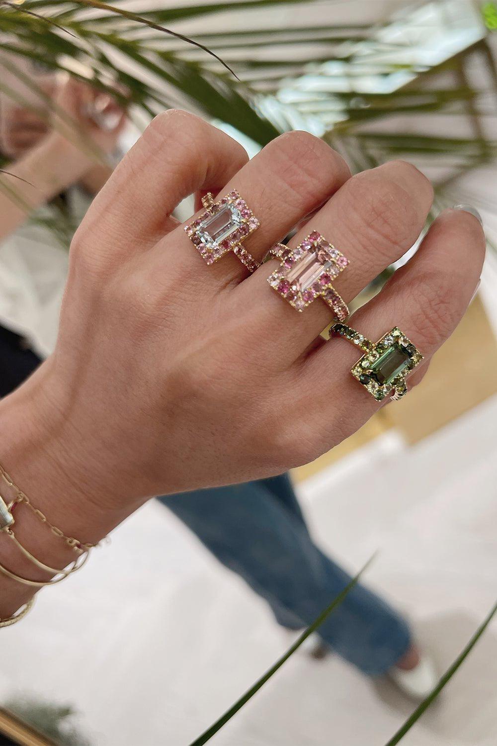 YI COLLECTION-Bubble Gum Deco Ring-YELLOW GOLD