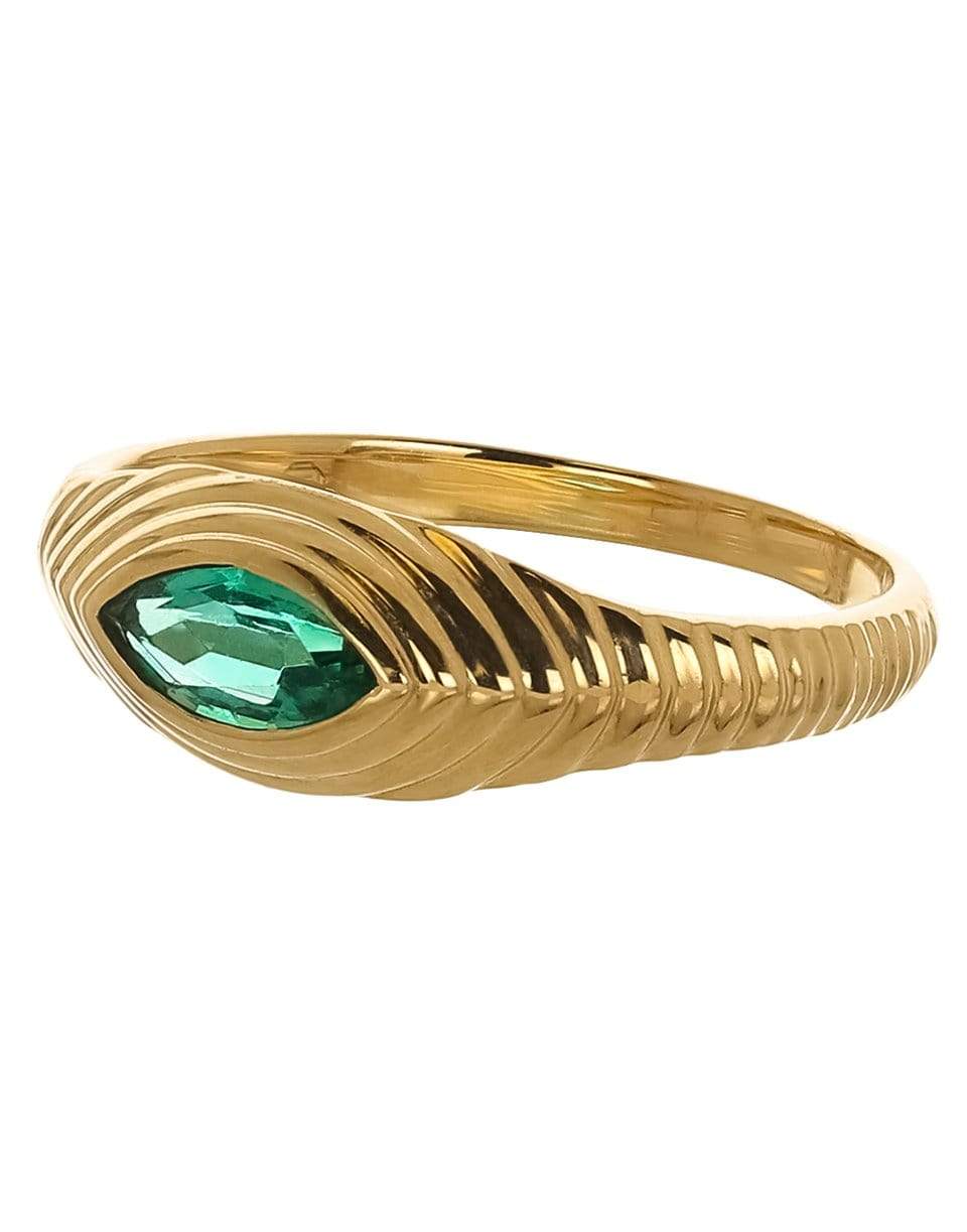 YI COLLECTION-Emerald Pyramid Eye Ring-YELLOW GOLD