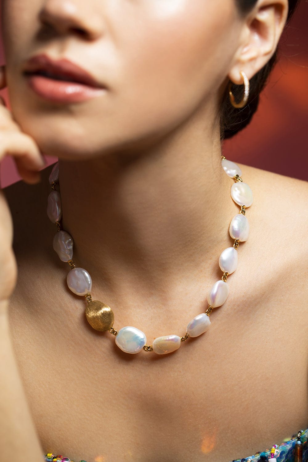 YVEL-Keshi Pearl Necklace-YLW GOLD