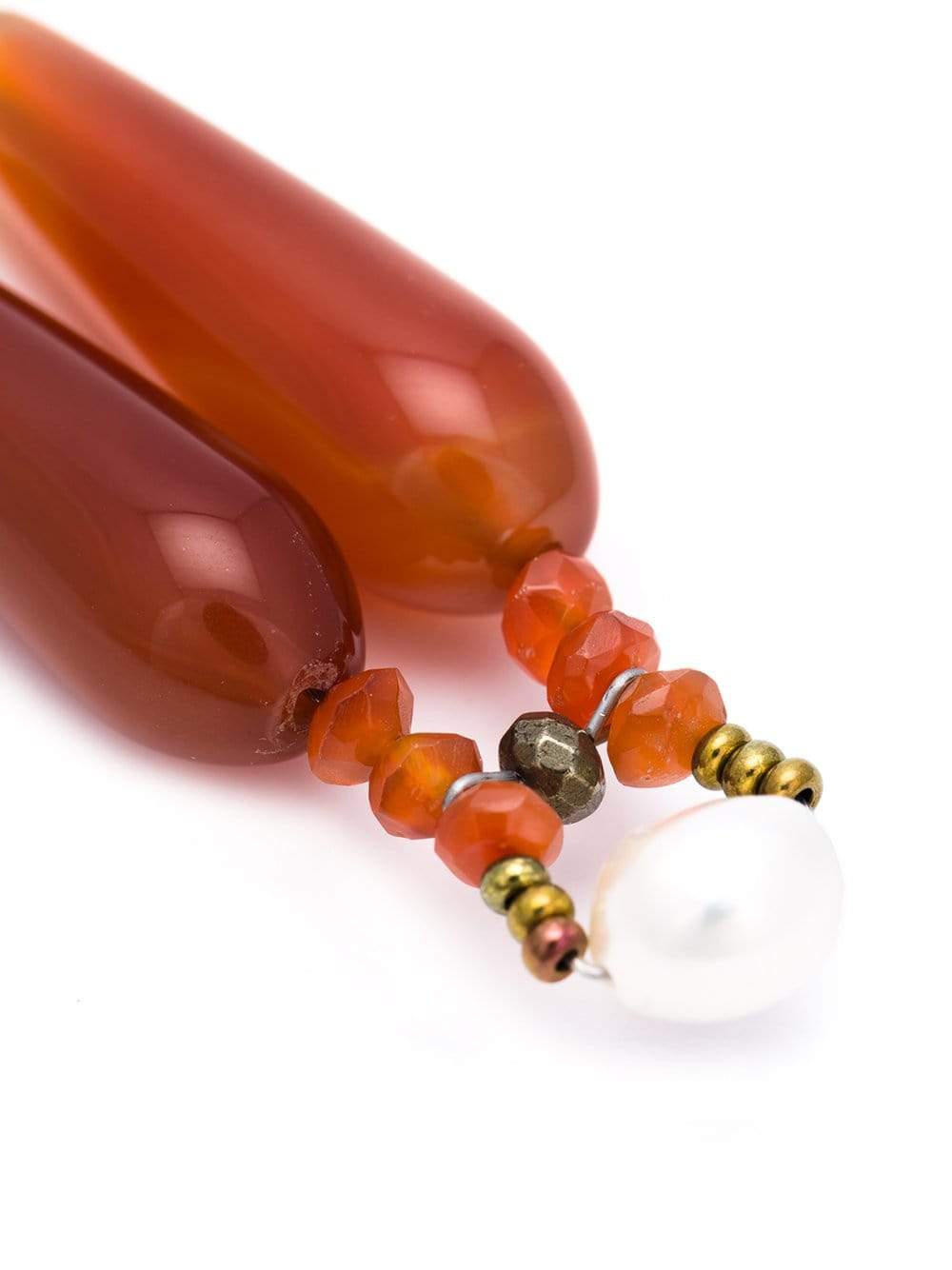 ZIIO-Incas Small Murano Bead Earrings-ORANGE