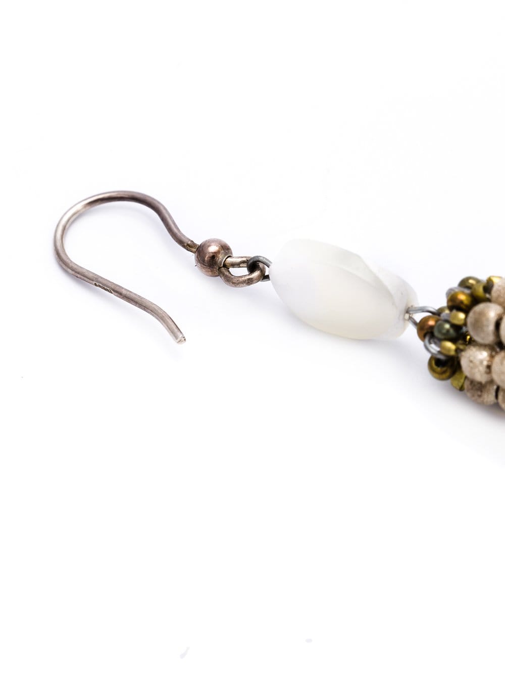 ZIIO-Swing White Tassel Earrings-PEARL