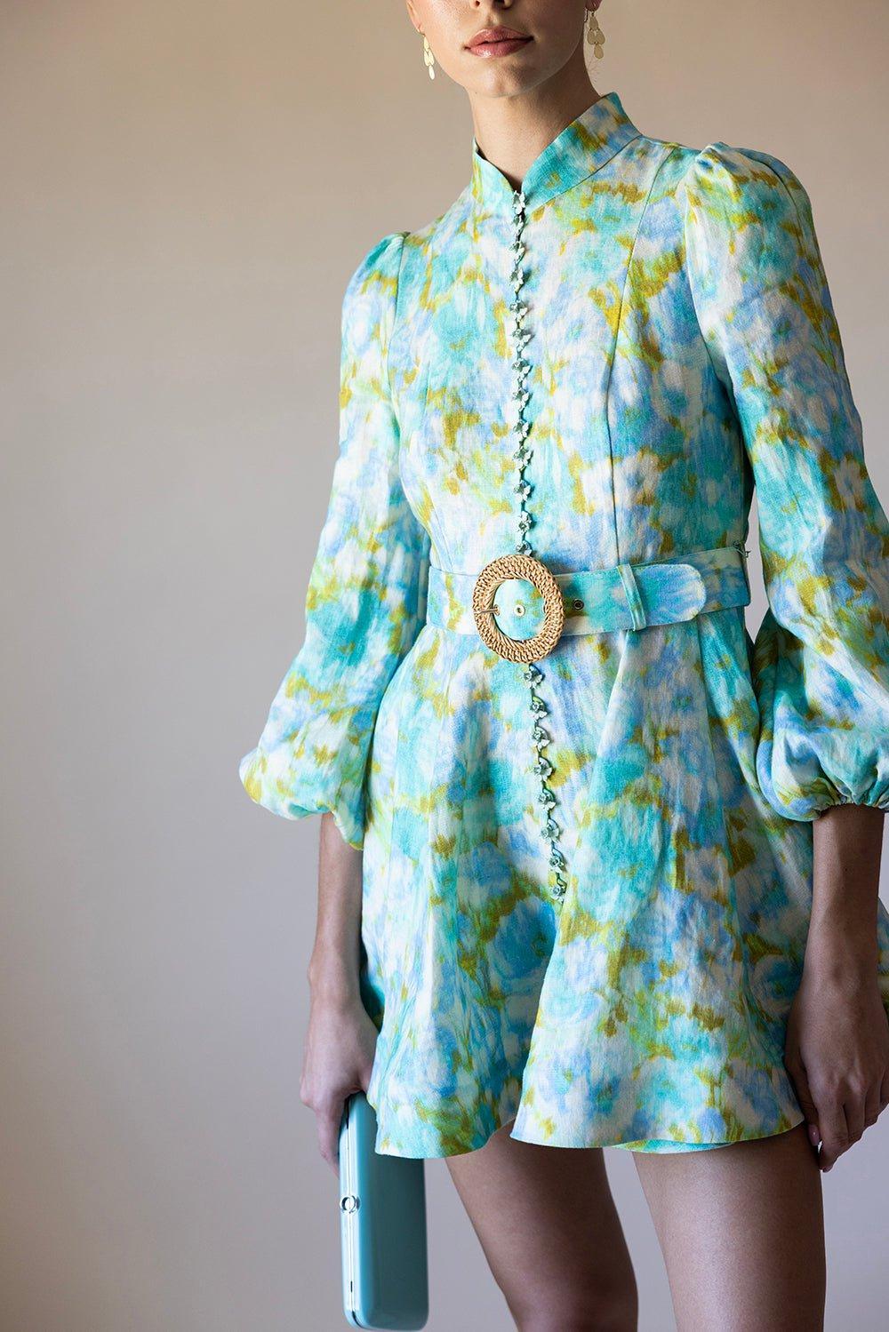 ZIMMERMANN-High Tide Button Mini Dress-