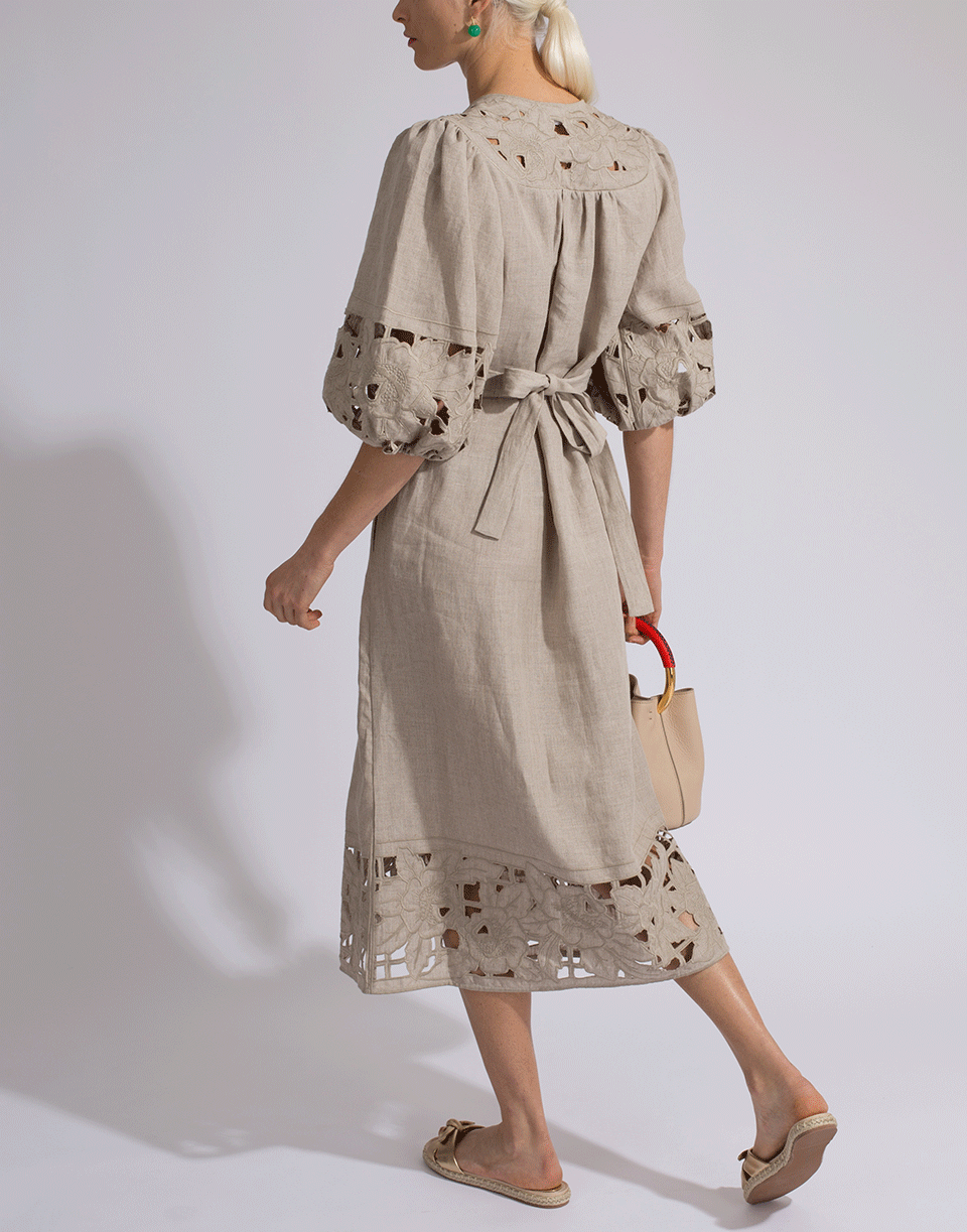 ZIMMERMANN-Juno Embroidered Yoke Dress-