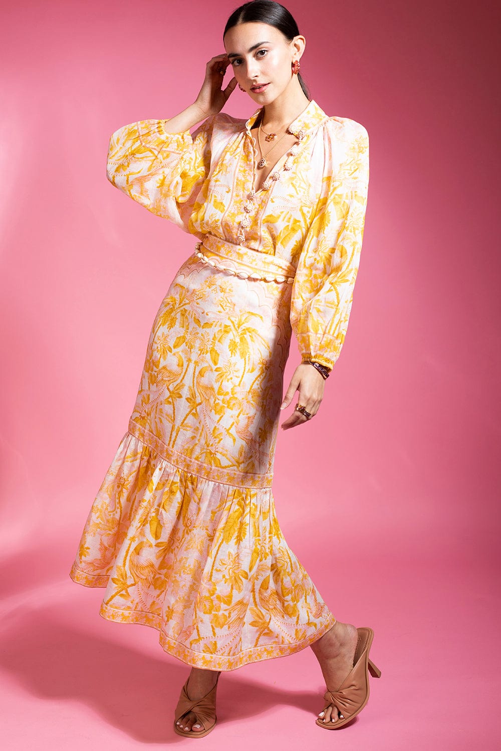 ZIMMERMANN-Lyre Frill Hem Skirt-