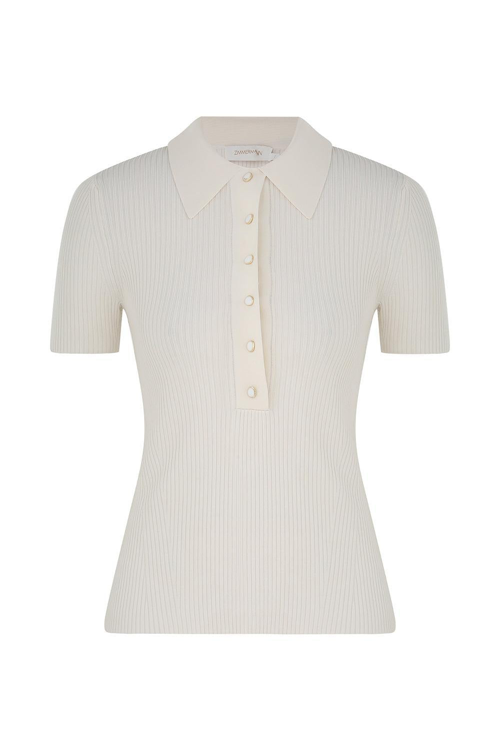 Rib Polo-PARCHMENT-0-CLOTHINGTOPKNITS-ZIMMERMANN