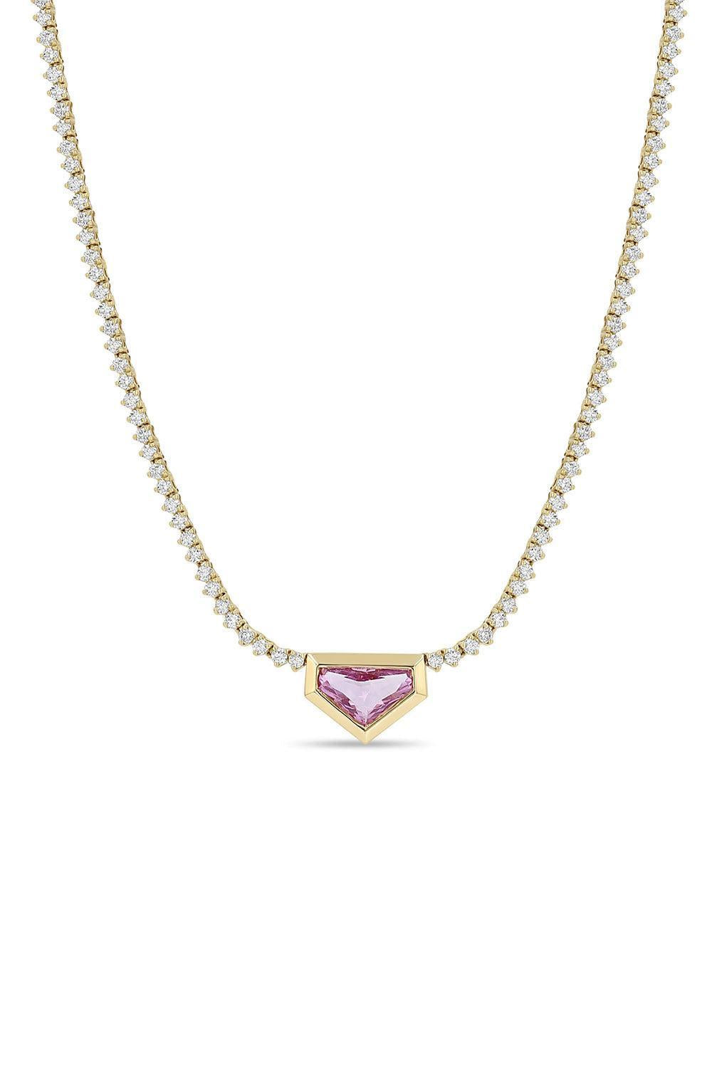 Pink Sapphire Shield Tennis Necklace | ZOE CHICCO – Marissa