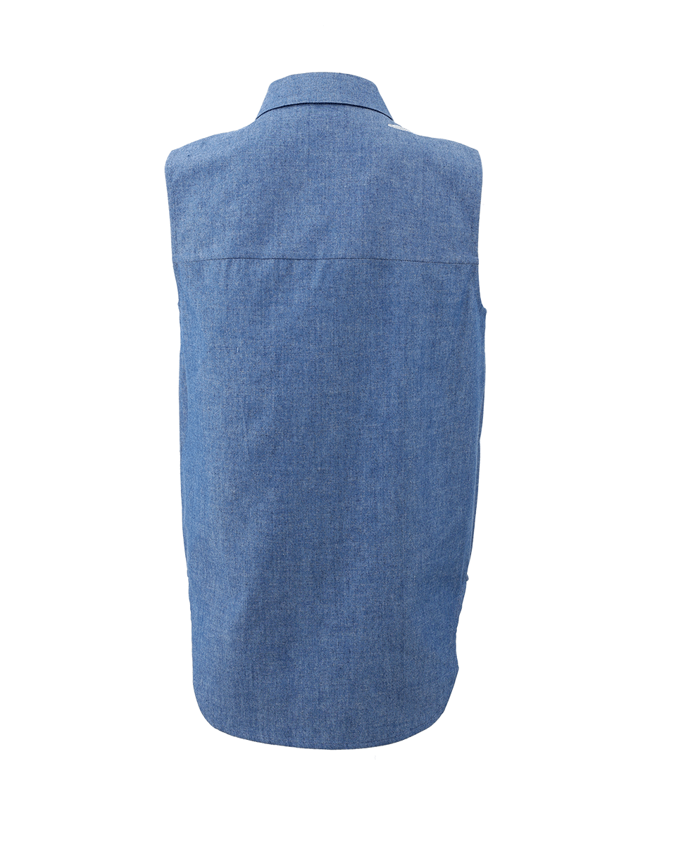 3.1 PHILLIP LIM-Embroidered Chambray Tank-