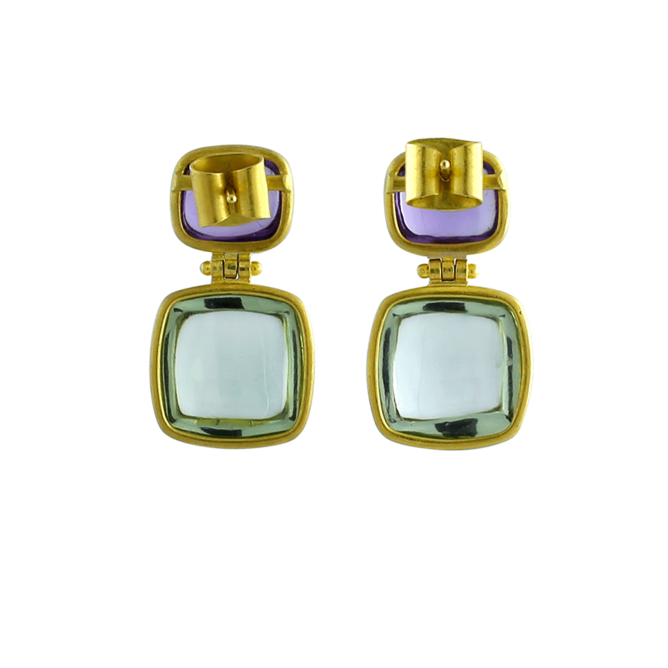 A2 BY ARUNASHI-Lavender And Green Amy Earrings-YELLOW GOLD