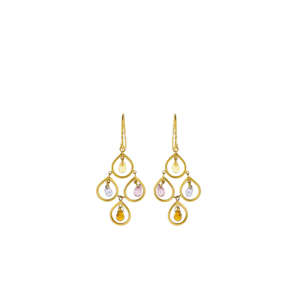 A2 BY ARUNASHI-Multi Color Sapphire Earrings-YELLOW GOLD