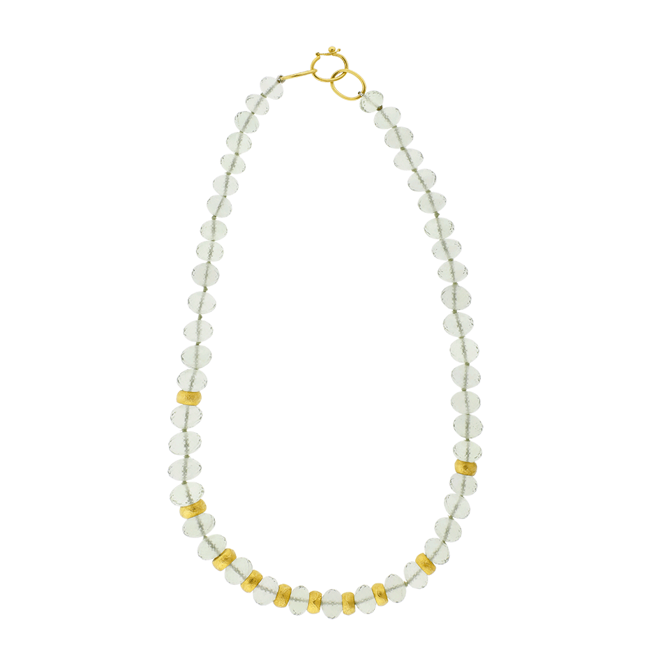 A2 BY ARUNASHI-Green Amethyst Gold Bead Necklace-YELLOW GOLD