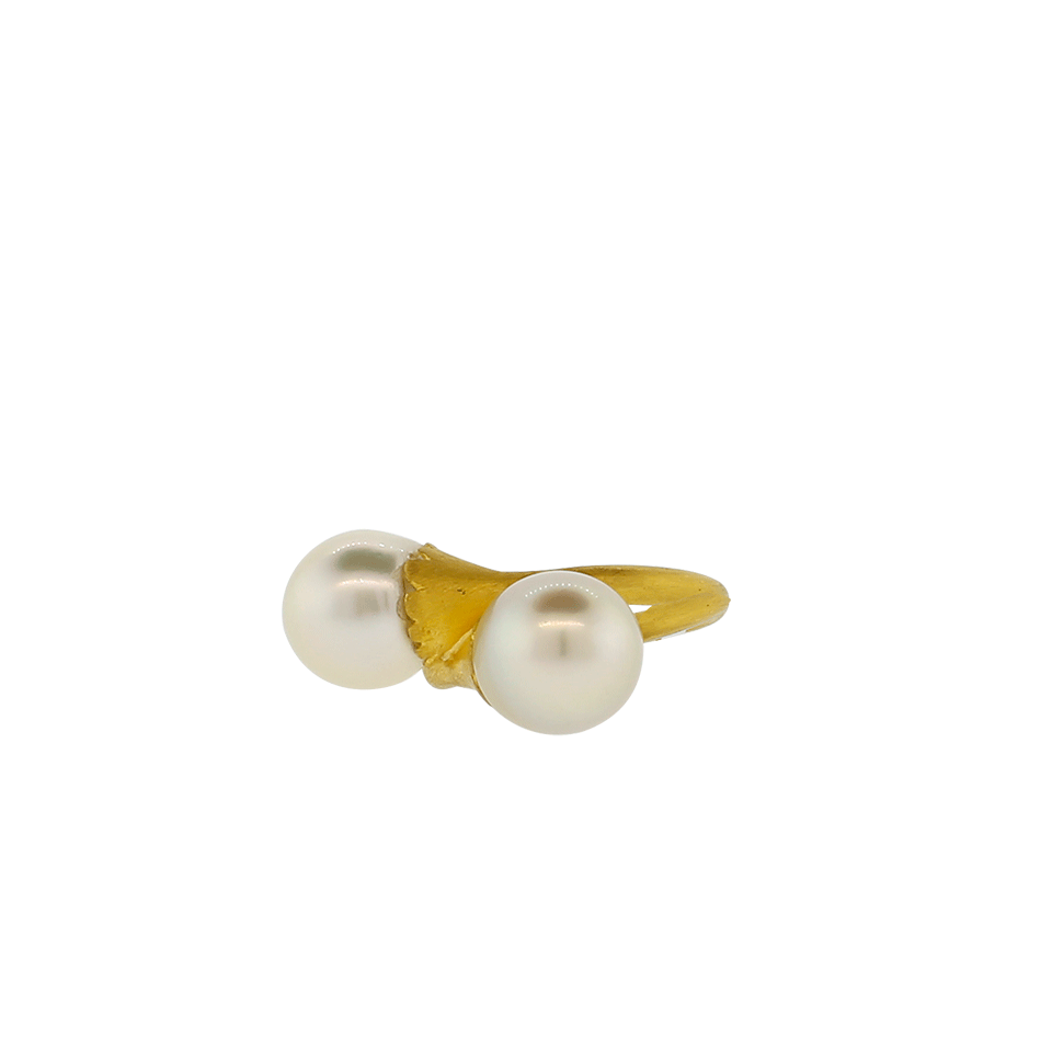 A2 BY ARUNASHI-Double Pearl Ring-YELLOW GOLD