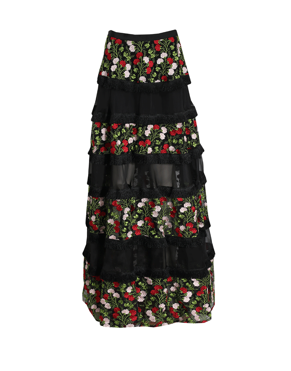 ALEXIS-Carosini Embroidered Tiered Skirt-