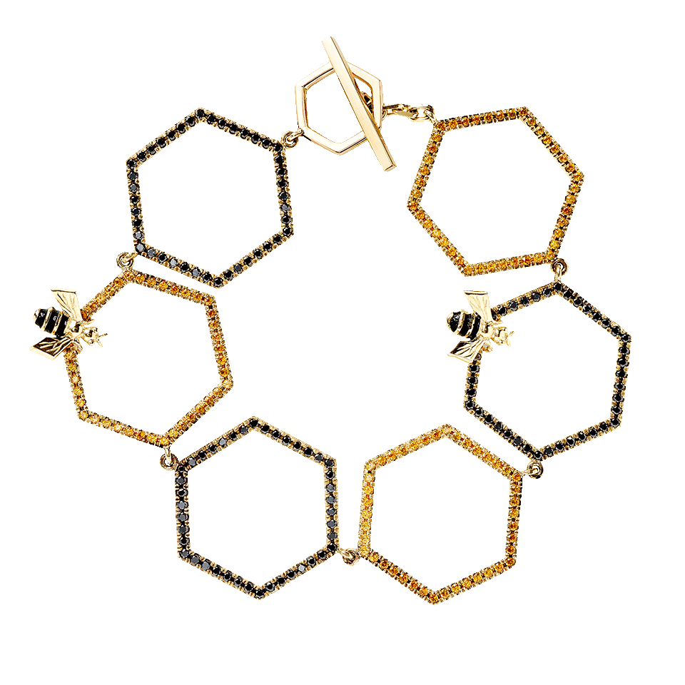 ALISON LOU-Queen Bee Bracelet-YELLOW GOLD