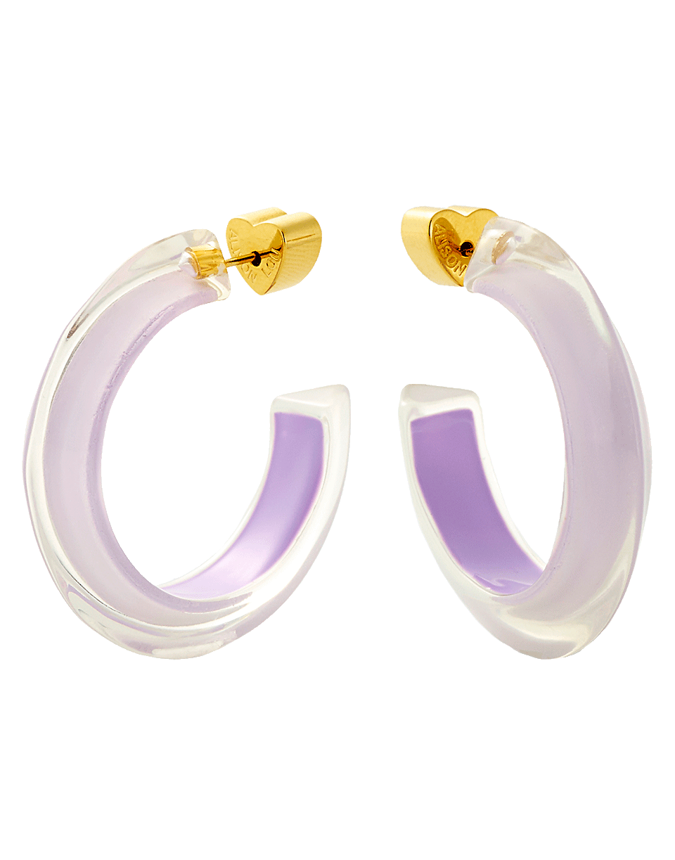 ALISON LOU-Lilac Lucite Jelly Hoop Earrings-YELLOW GOLD