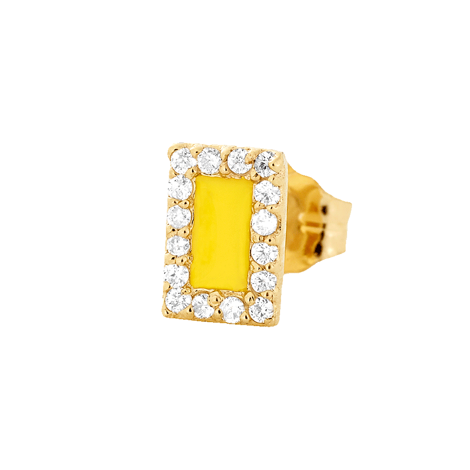 ALISON LOU-Yellow Enamel And Diamond Stud-YELLOW GOLD