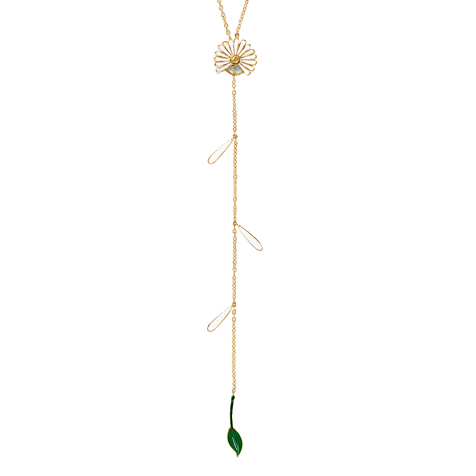 ALISON LOU-Daisy With Falling Petals Lariat-YELLOW GOLD