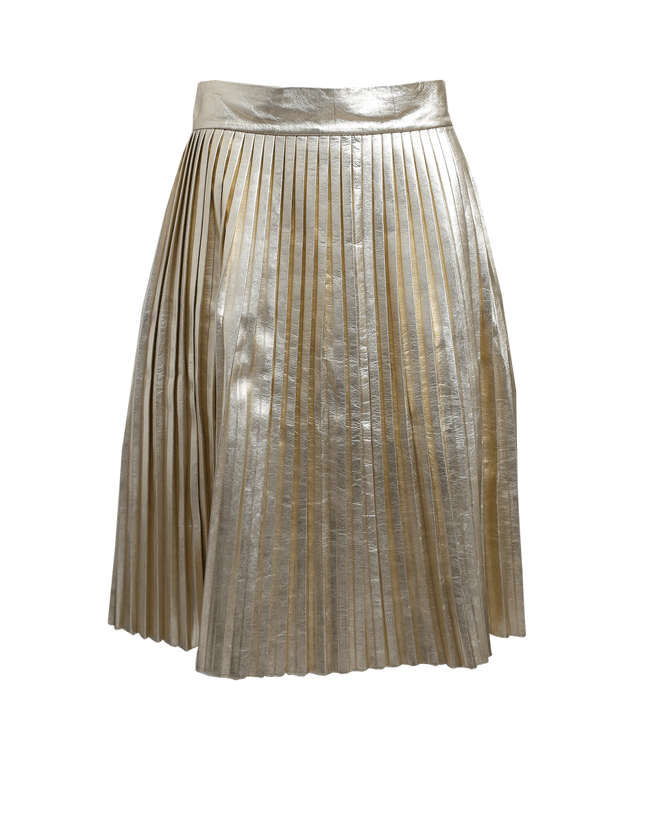 ALLUDE-Pleated Leather Skirt-