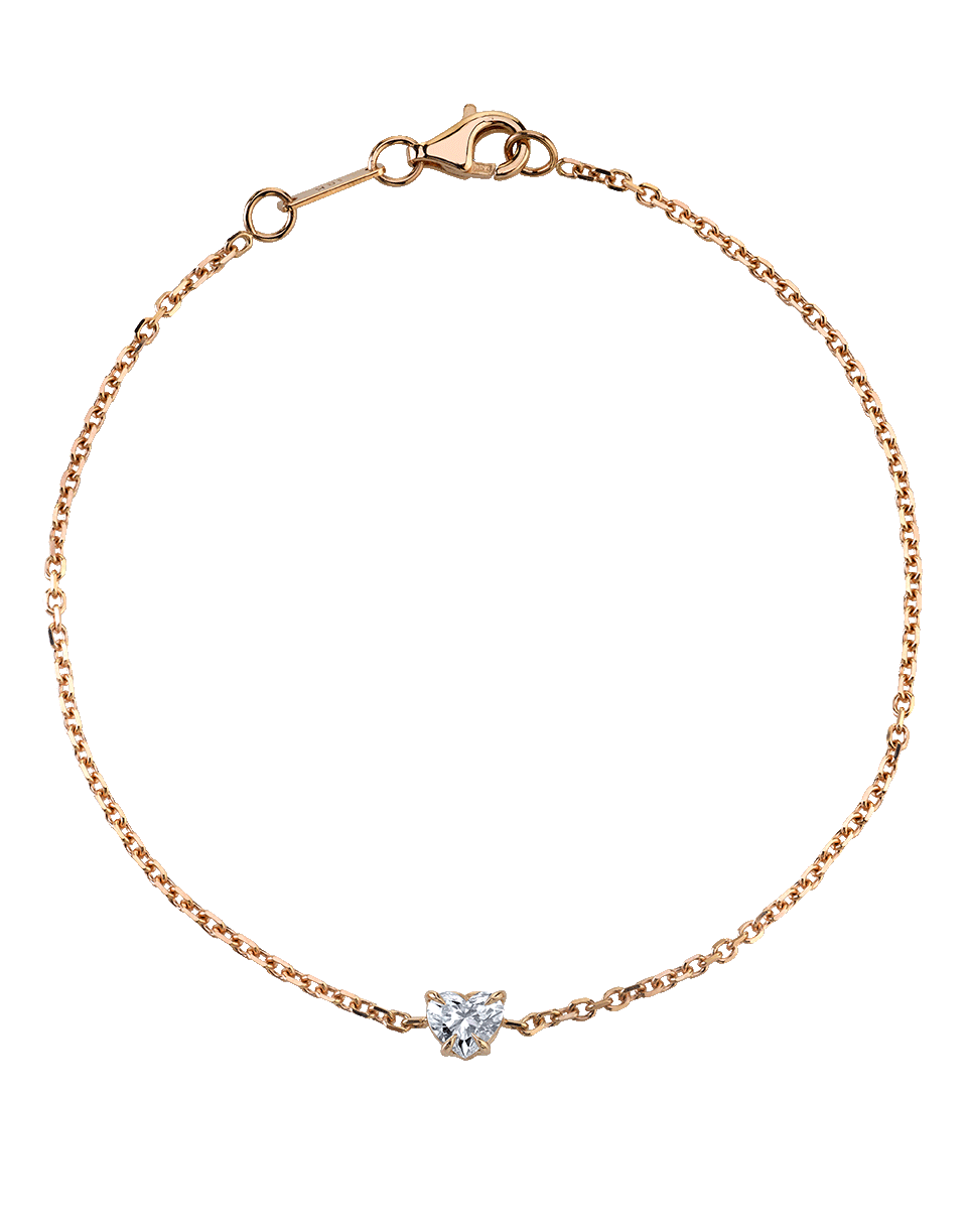 ANITA KO-Heart Diamond Chain Bracelet-ROSE GOLD