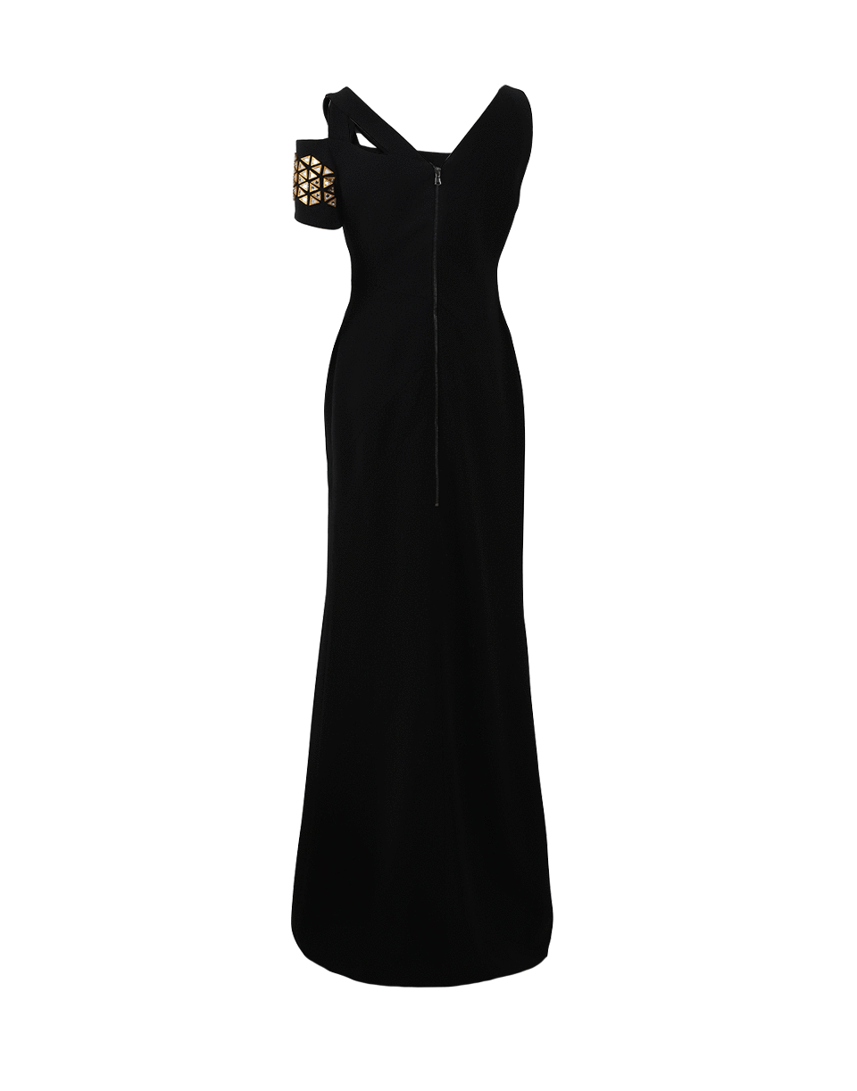 ANTONIO BERARDI-Mirror Embroidered Gown-BLACK