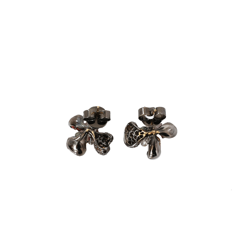 ARUNASHI-Mexican Fire Opal Baby Orchid Earrings-BLKGOLD