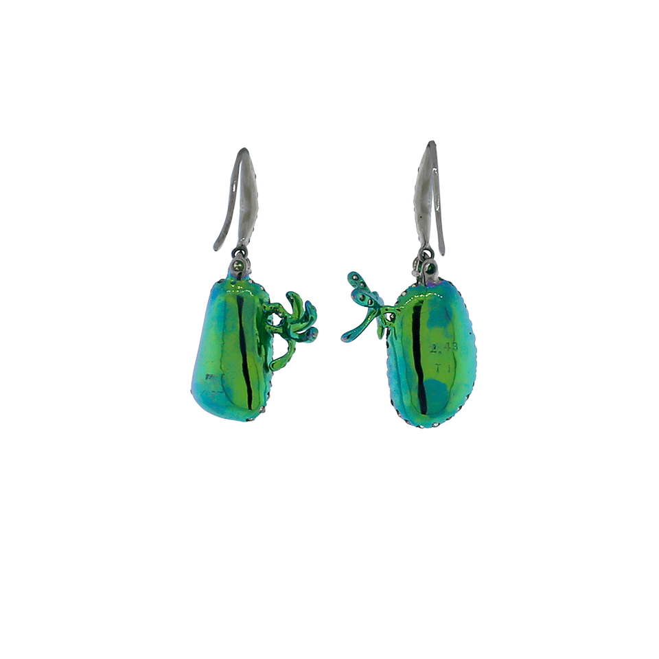 ARUNASHI-Australian Opal Dragonfly Earrings-TITANIUM