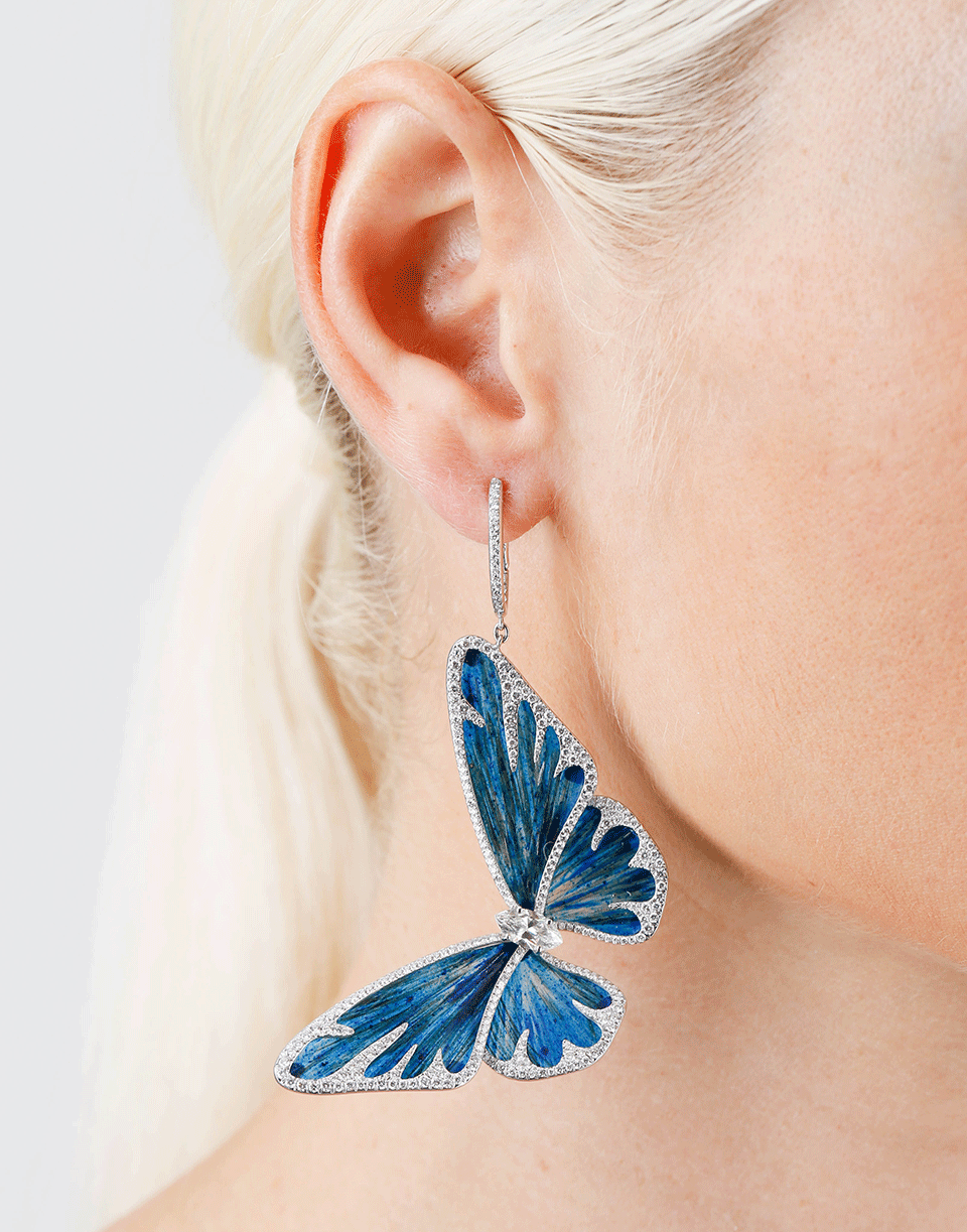 ARUNASHI-Butterfly Great Migration Earrings-WHITE GOLD