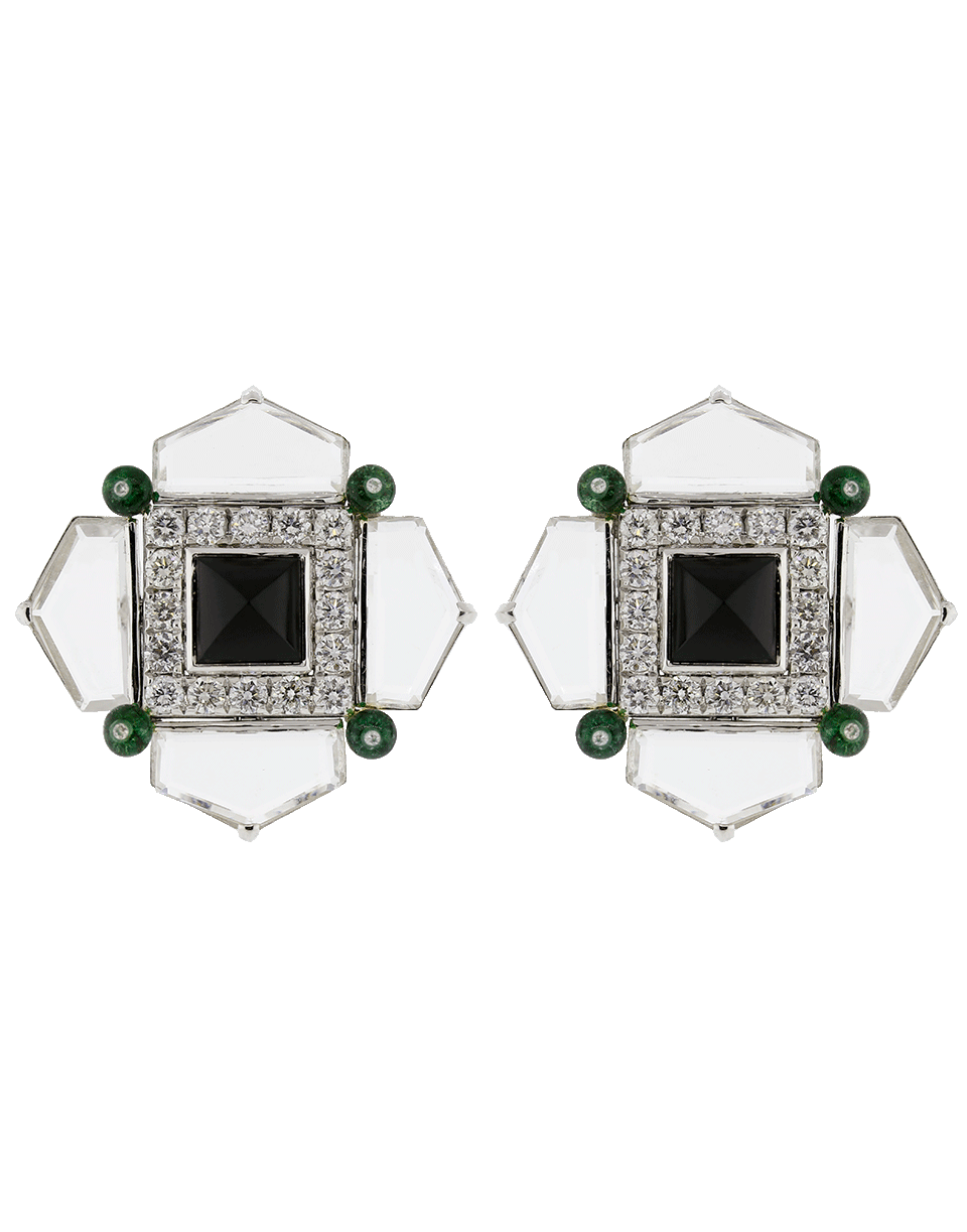 Onyx Emerald And Diamond Earrings JEWELRYFINE JEWELEARRING ARUNASHI   