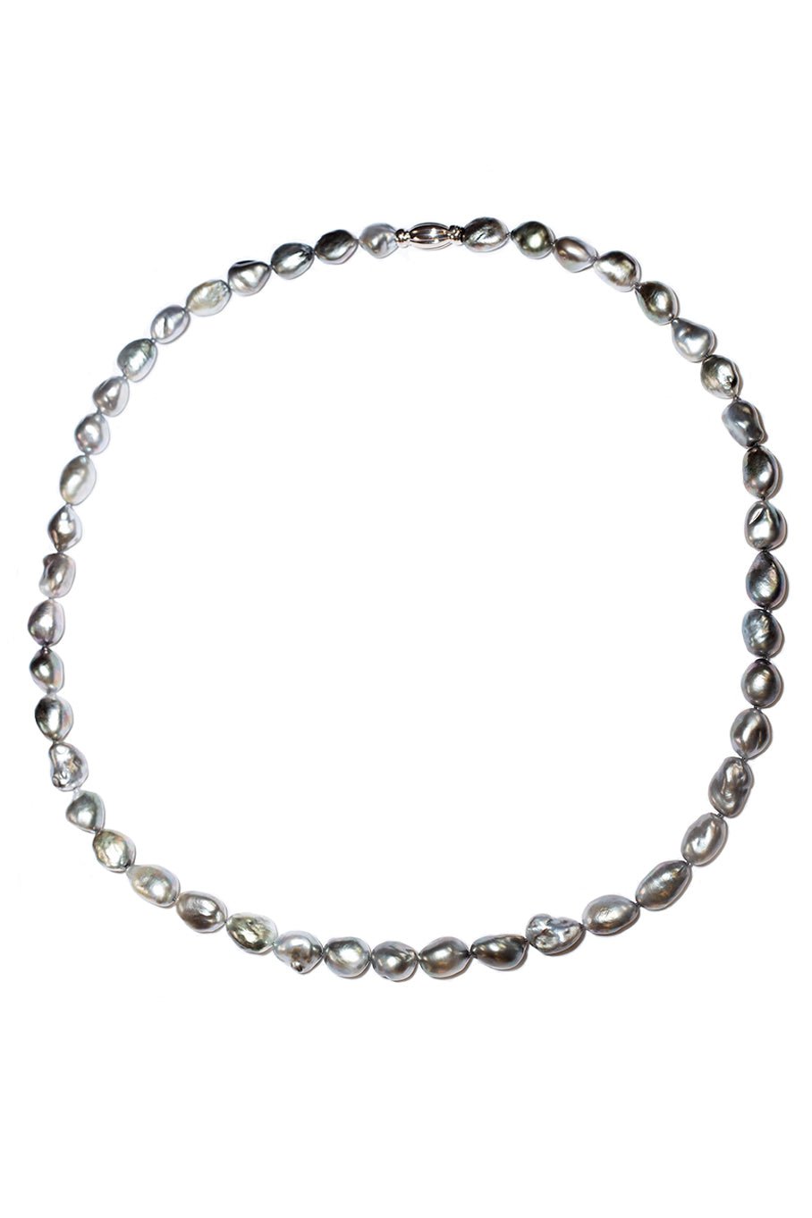 Two Rows Baroque pearl leather necklacePearl and Leather -  Portugal