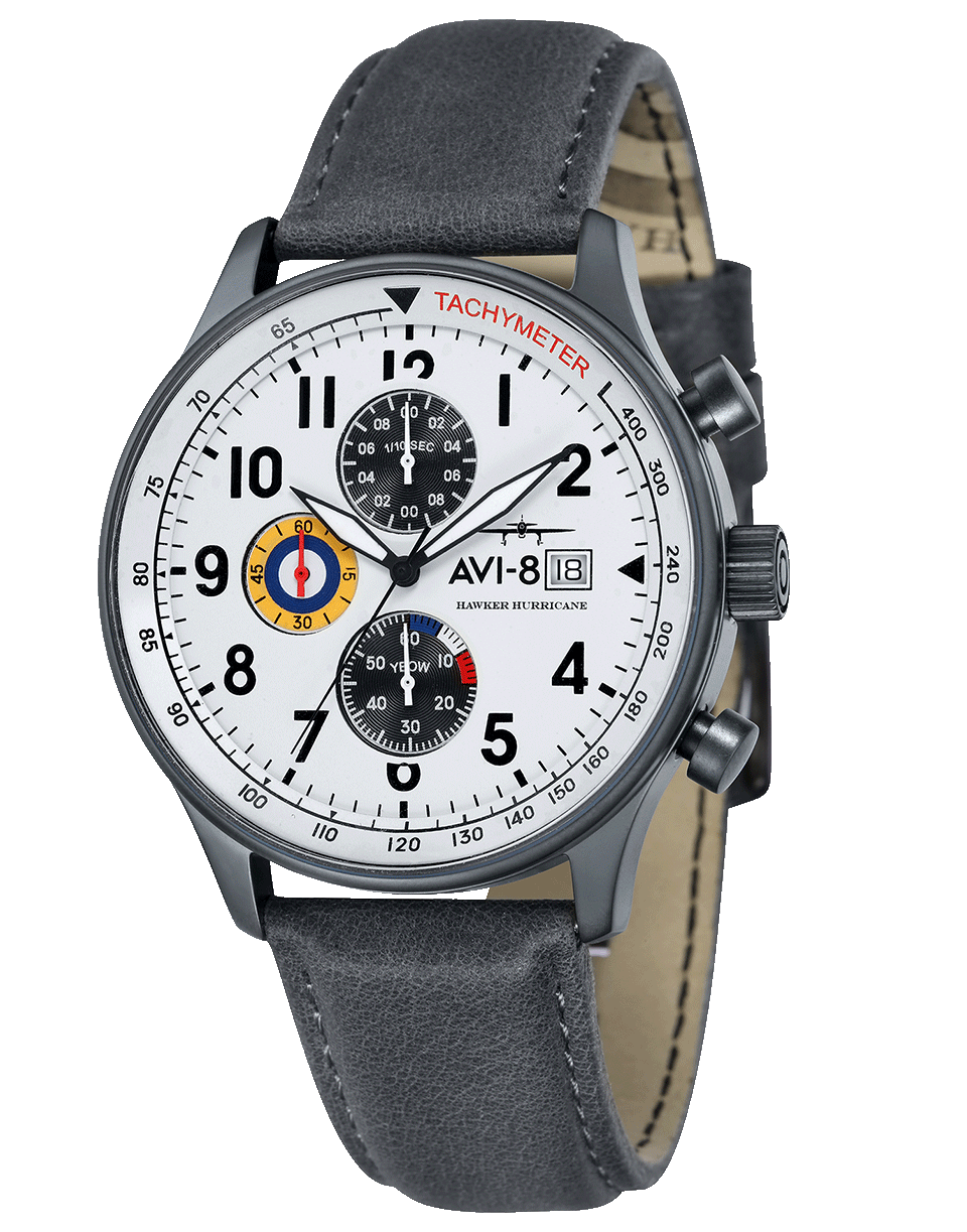 AVI-8-White and Grey Hawker Hurricane Watch-WHT/GRY