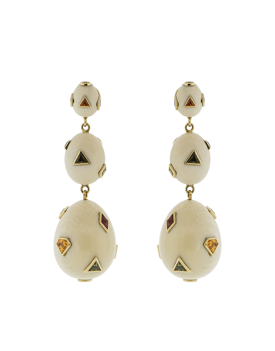 BIBI VAN DER VELDEN-Pop Art Sapphire Earrings-YELLOW GOLD