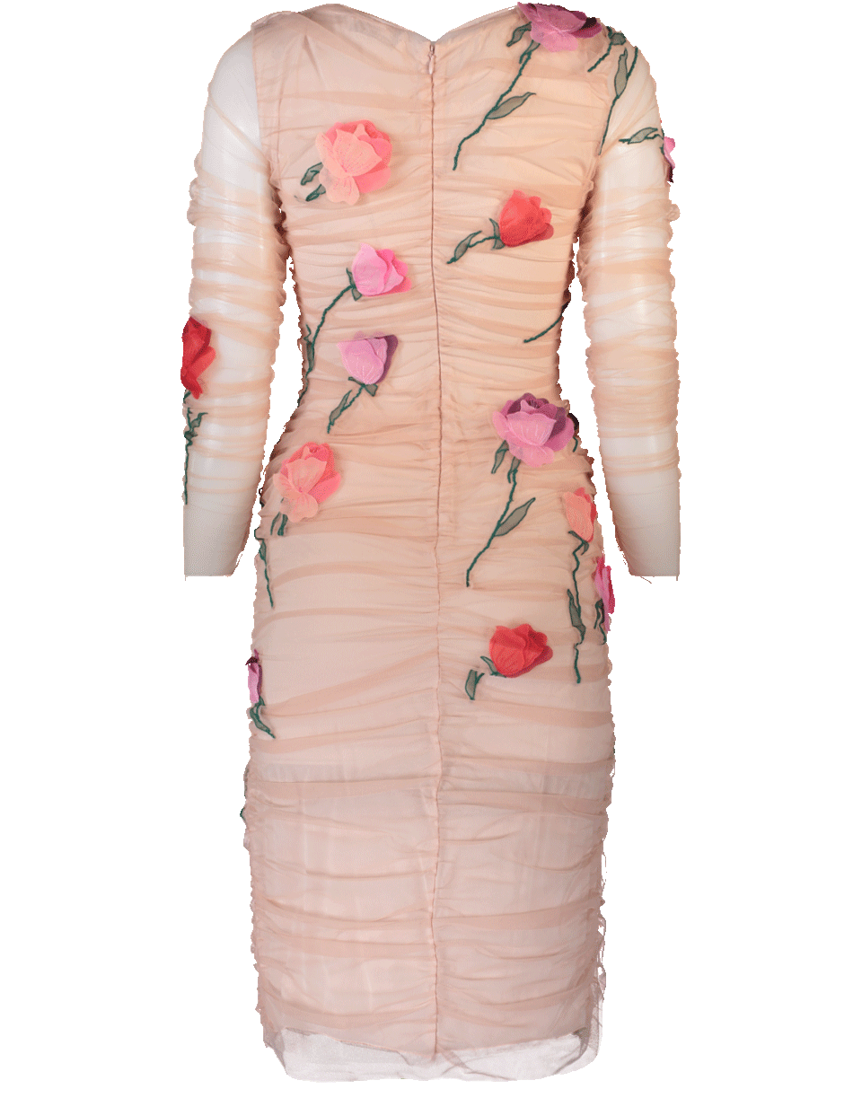 BLUMARINE-Embroidered Tulle Dress-