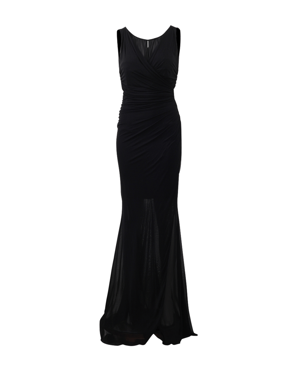 BLUMARINE-Ruched Gown With Silk Inset-