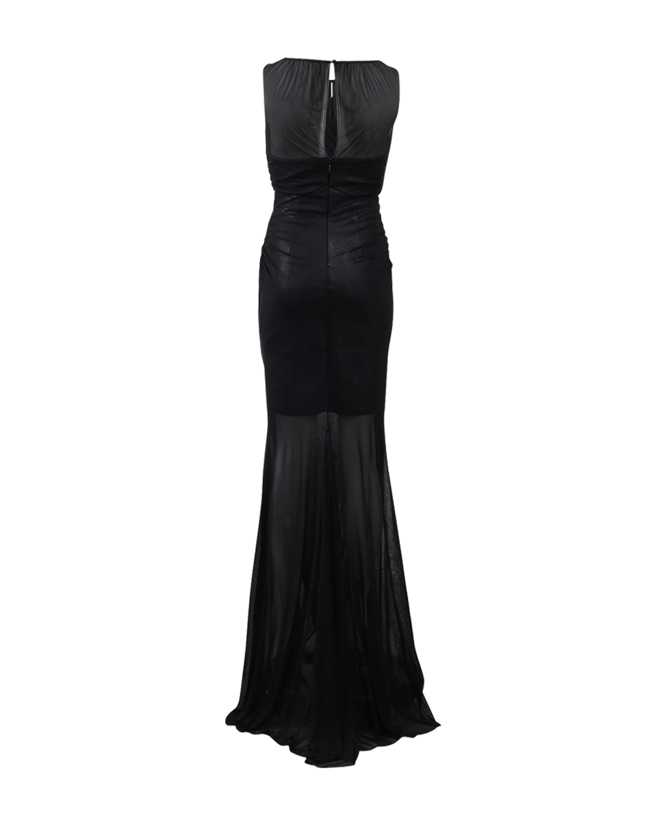 Ruched Gown With Silk Inset CLOTHINGDRESSGOWN BLUMARINE   