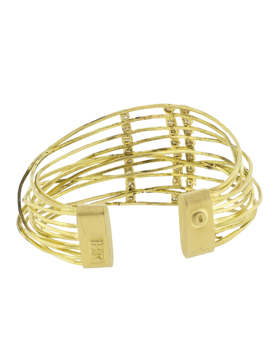BOAZ KASHI-Diamond Wire Wrap Cuff Bracelet-YELLOW GOLD