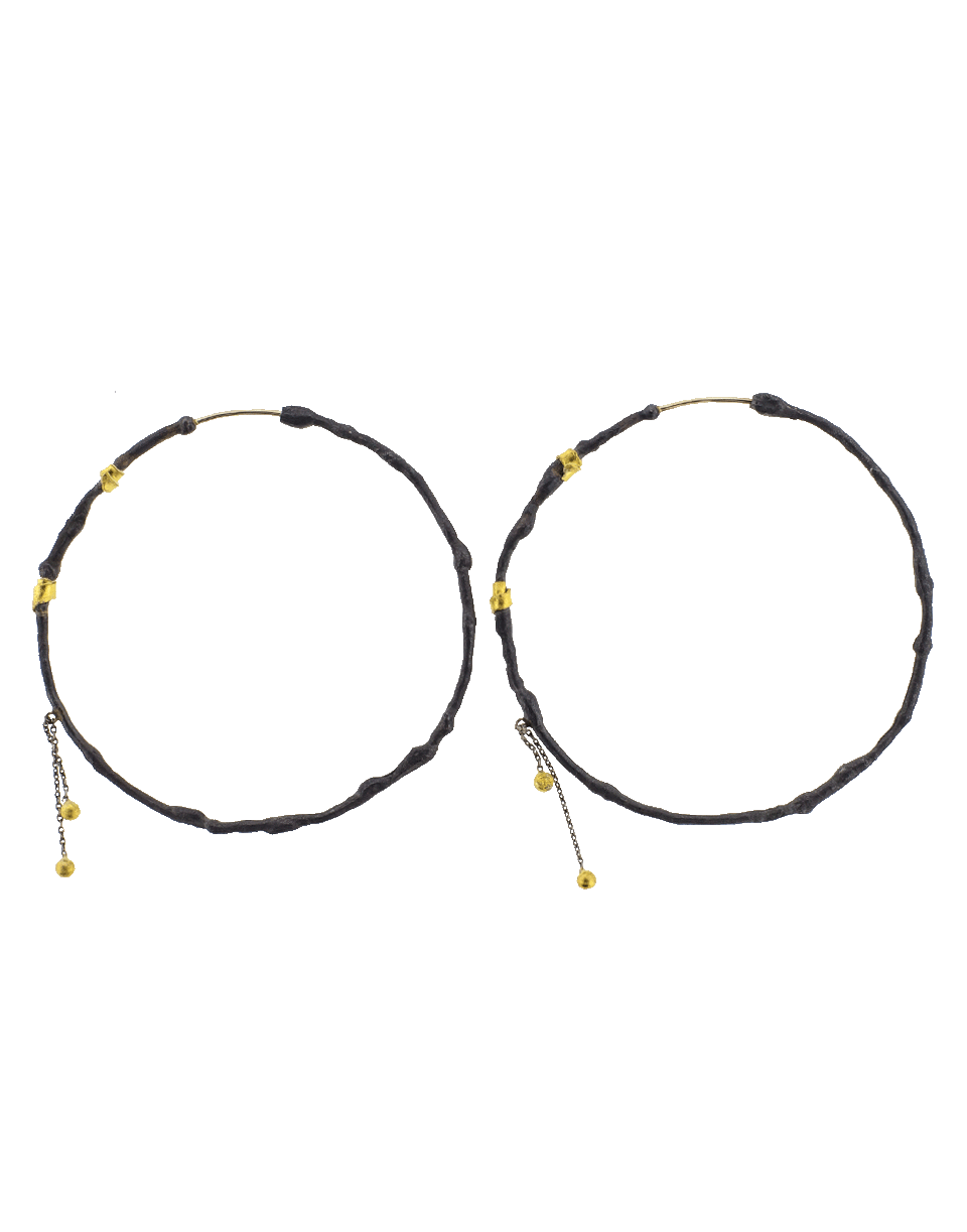 BOAZ KASHI-Dangle Hoop Earrings-SILVER