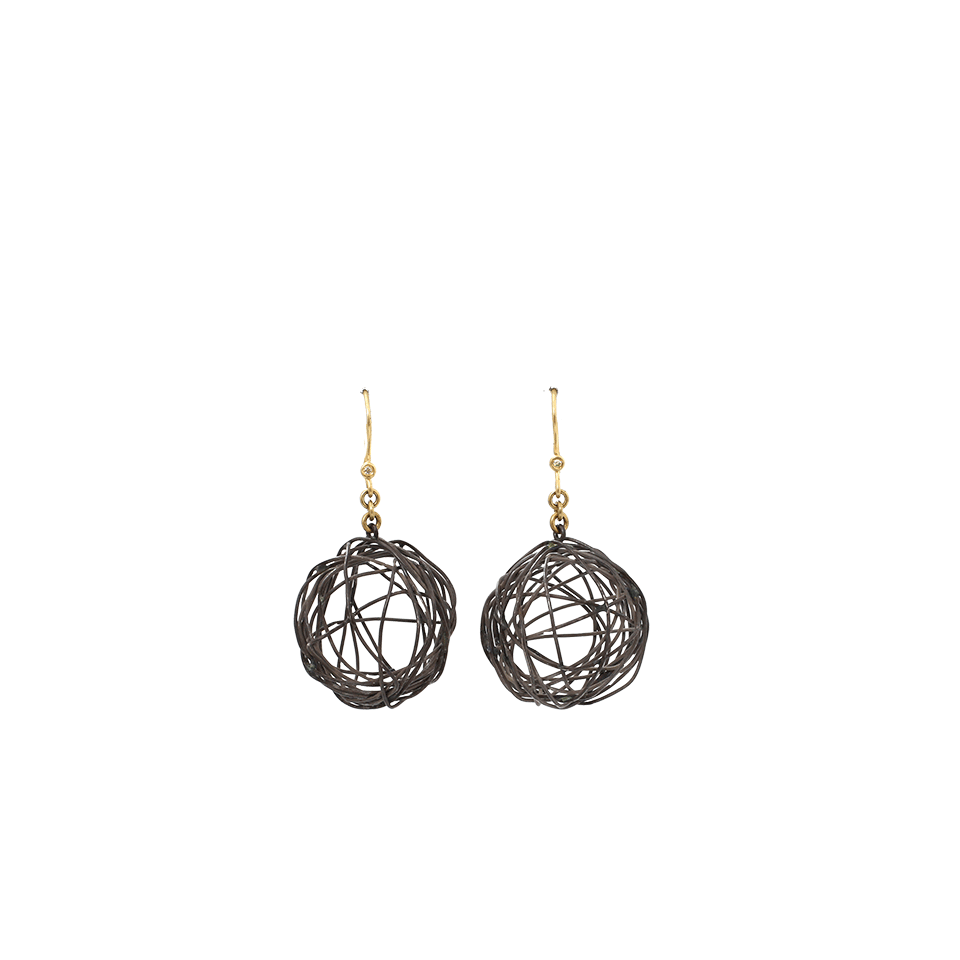 BOAZ KASHI-Silver Drop Nest Earrings-SILVER