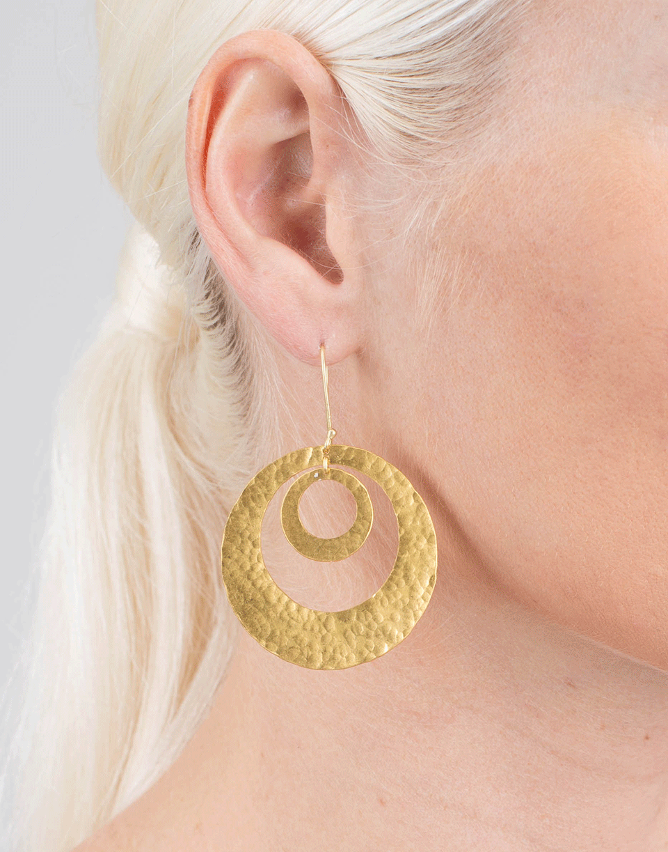 BOAZ KASHI-Circle Hoop Earrings-YELLOW GOLD