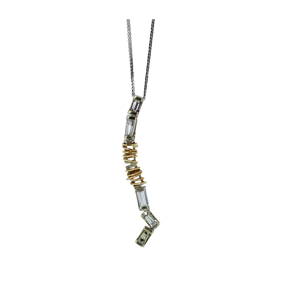 BOAZ KASHI-Diamond Pendant Necklace-WHITE GOLD