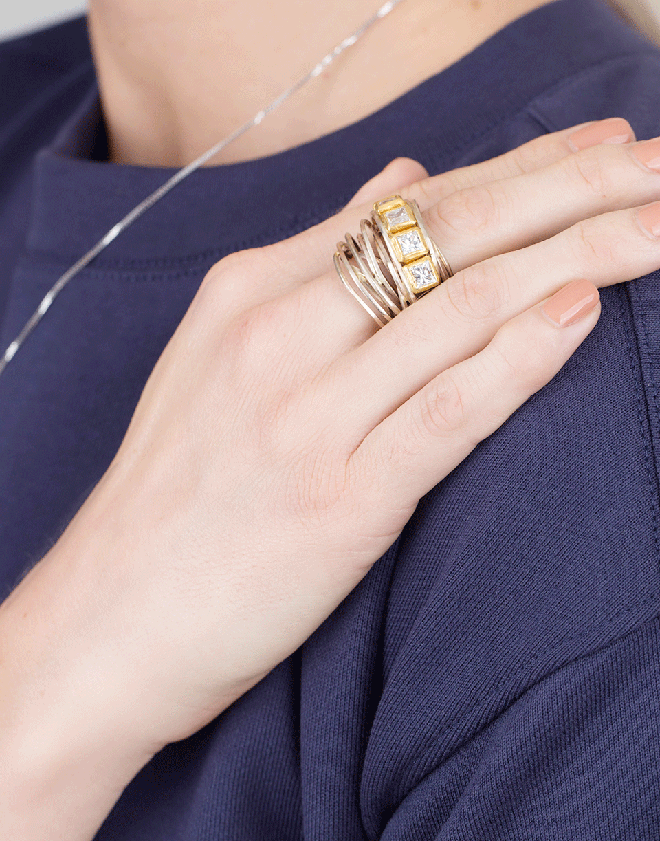 BOAZ KASHI-Princess Wire Wrap Ring-WHITE GOLD