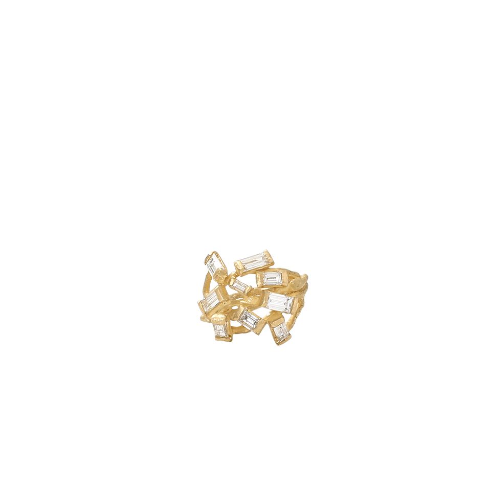 BOAZ KASHI-Diamond Baguette Cluster Ring-YELLOW GOLD