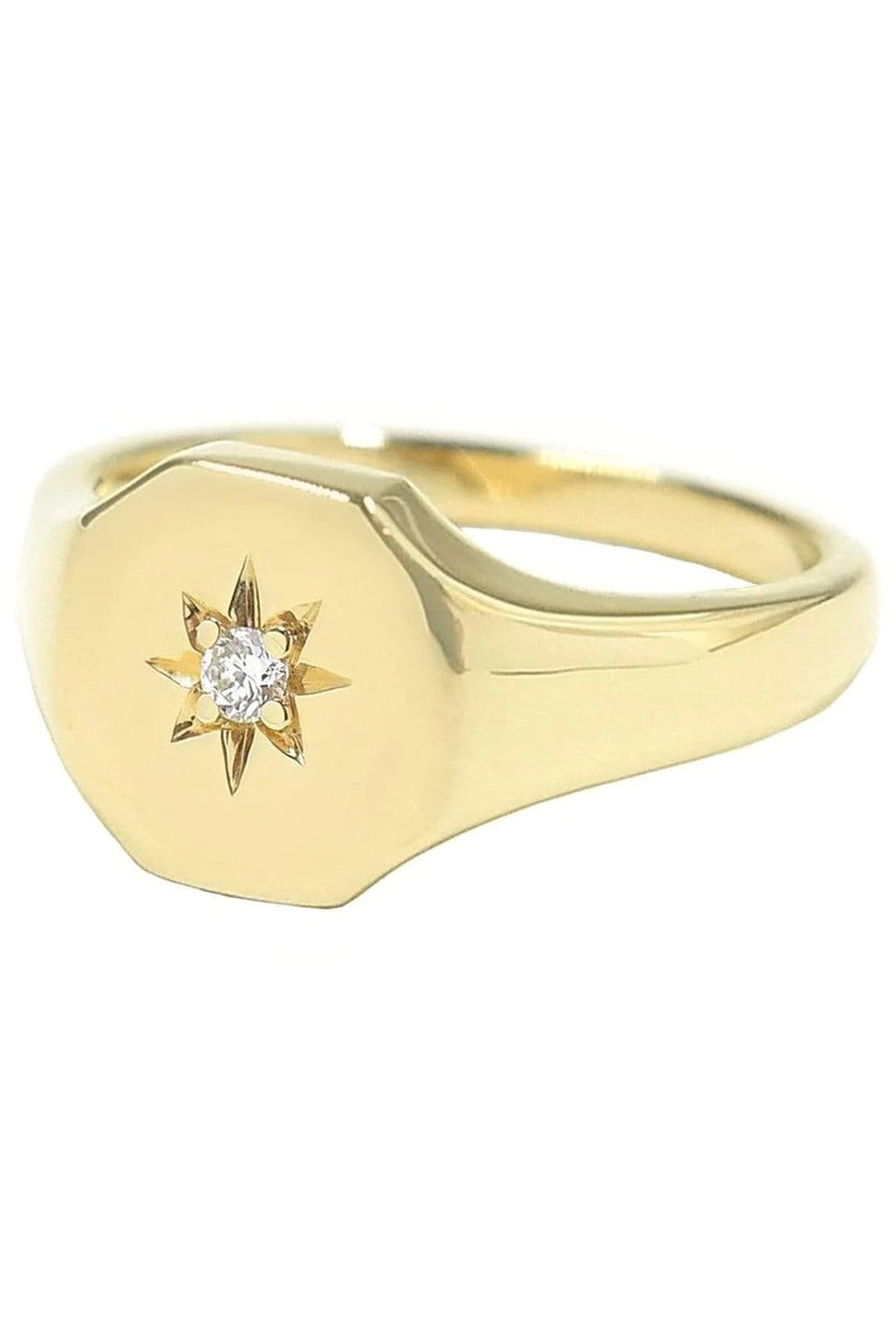 BONDEYE JEWELRY-Josie Diamond Signet Ring-YELLOW GOLD