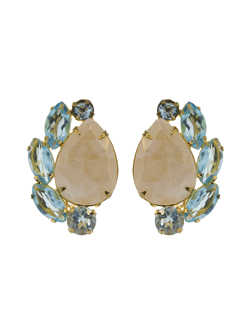 BOUNKIT JEWELRY-Moonstone Clip Earrings-BLUE