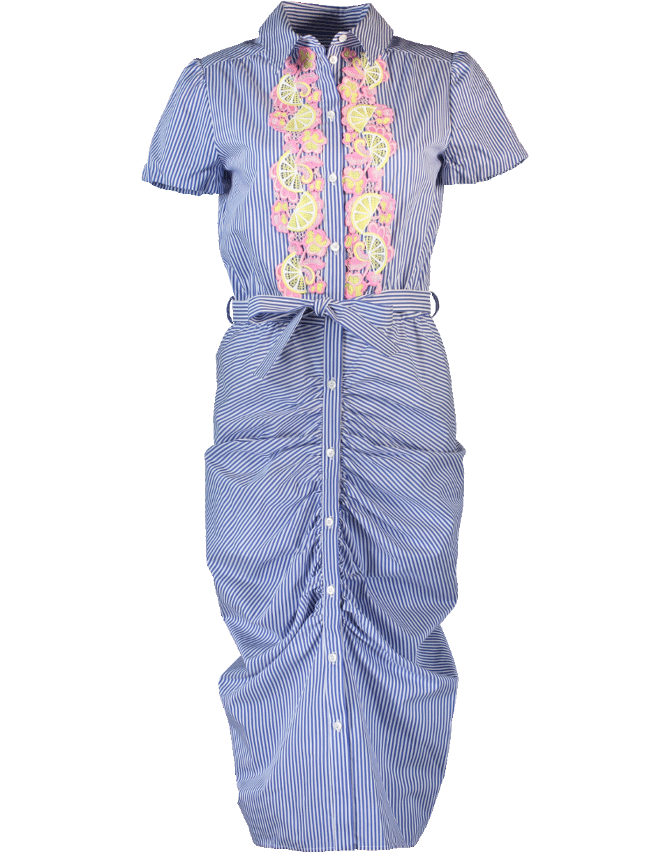 BOUTIQUE MOSCHINO-Striped Applique Dress-