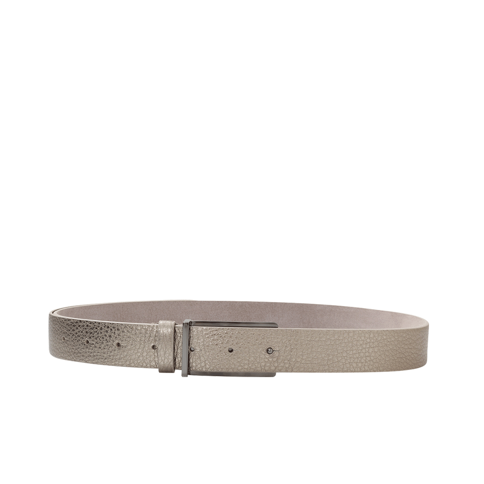 BRUNELLO CUCINELLI-Pebbled Leather Belt-