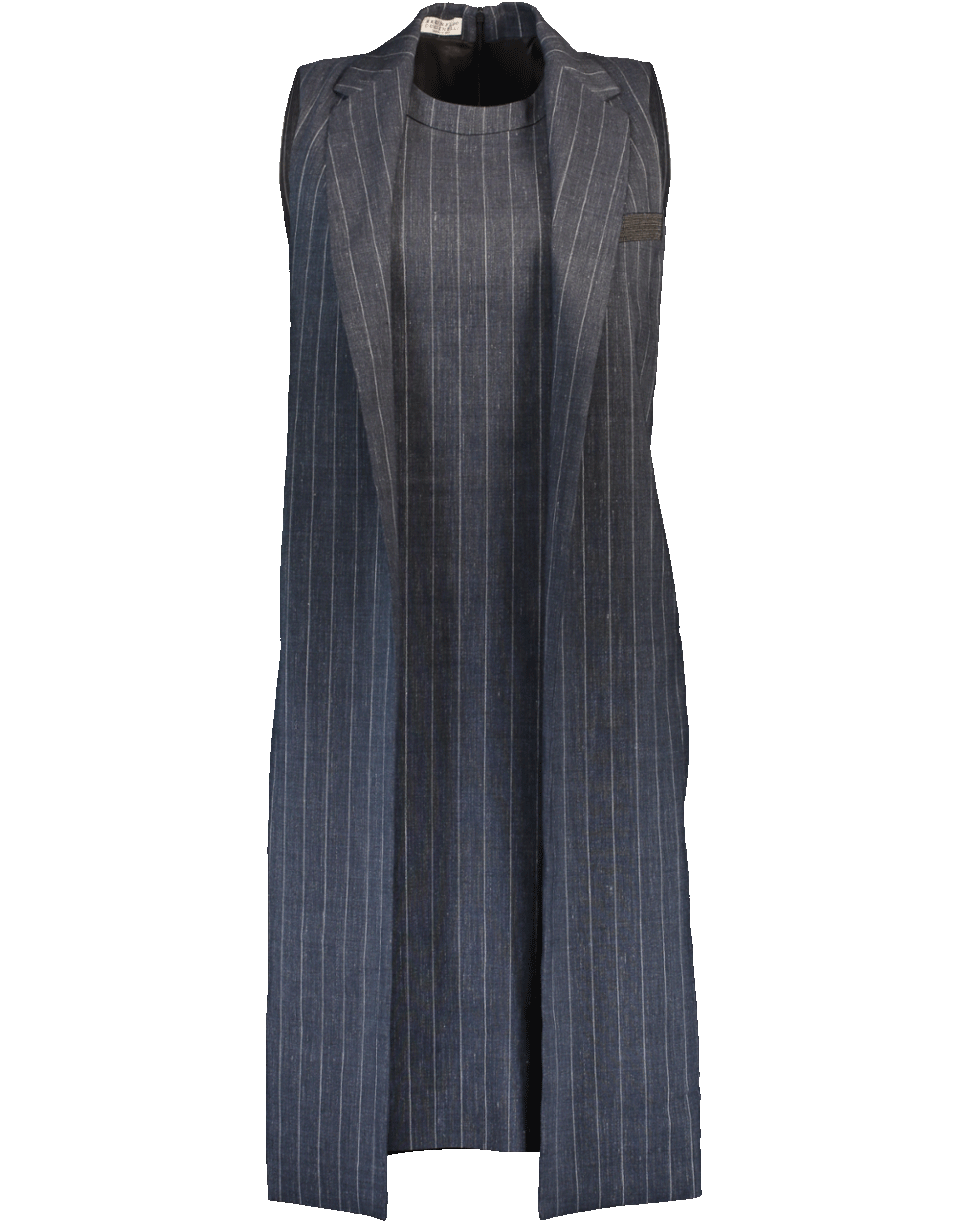 Pinstripe Vest Dress CLOTHINGDRESSCASUAL BRUNELLO CUCINELLI   