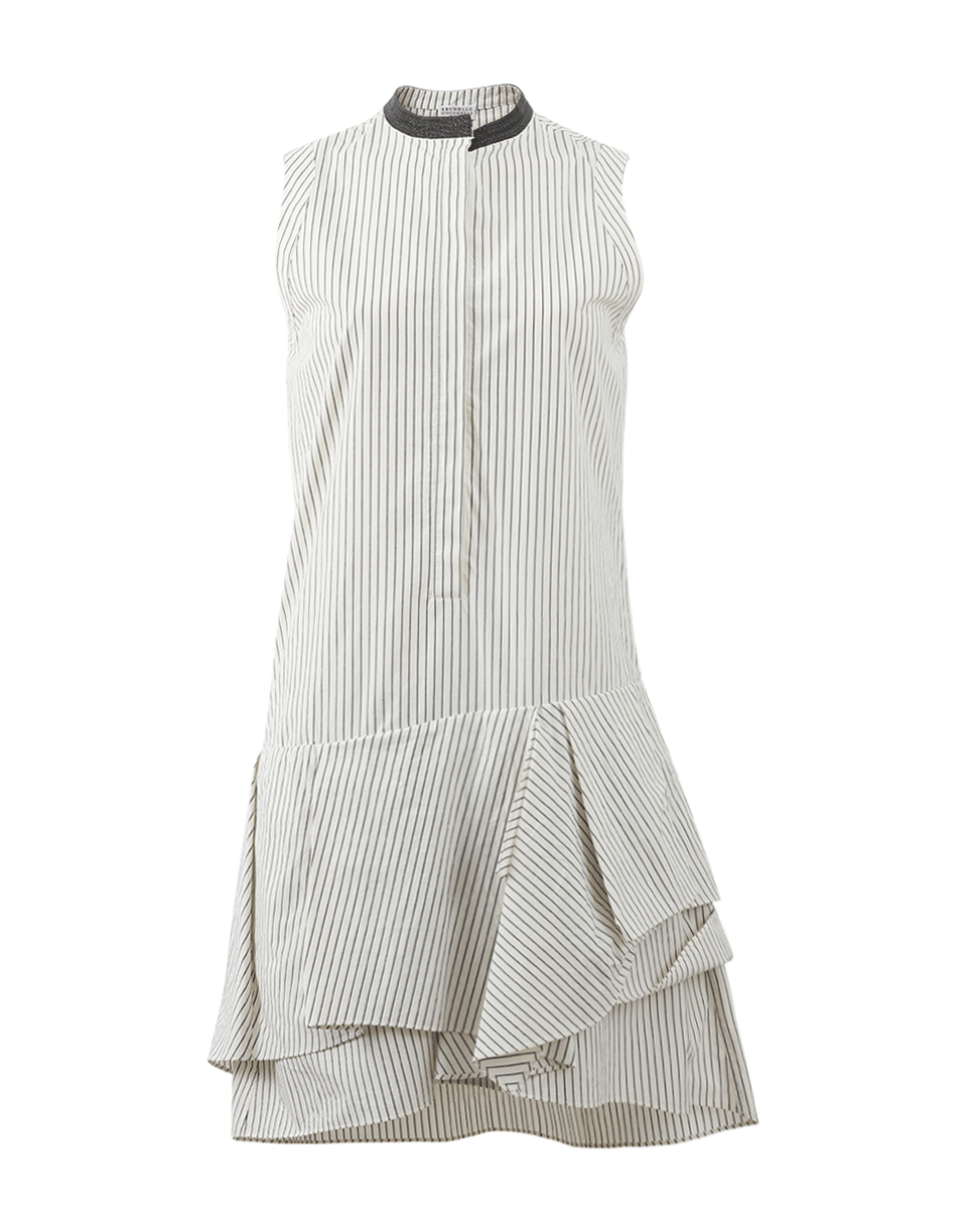 Striped Gathered Bottom Dress CLOTHINGDRESSCASUAL BRUNELLO CUCINELLI   