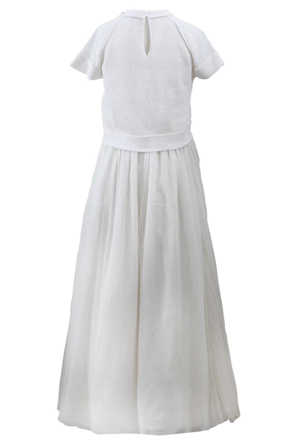 BRUNELLO CUCINELLI-Pullover With Strapless Tulle Gown-VANILLA