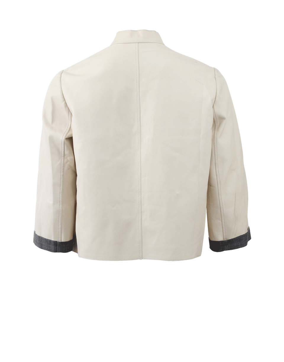 BRUNELLO CUCINELLI-Cropped Leather Jacket-