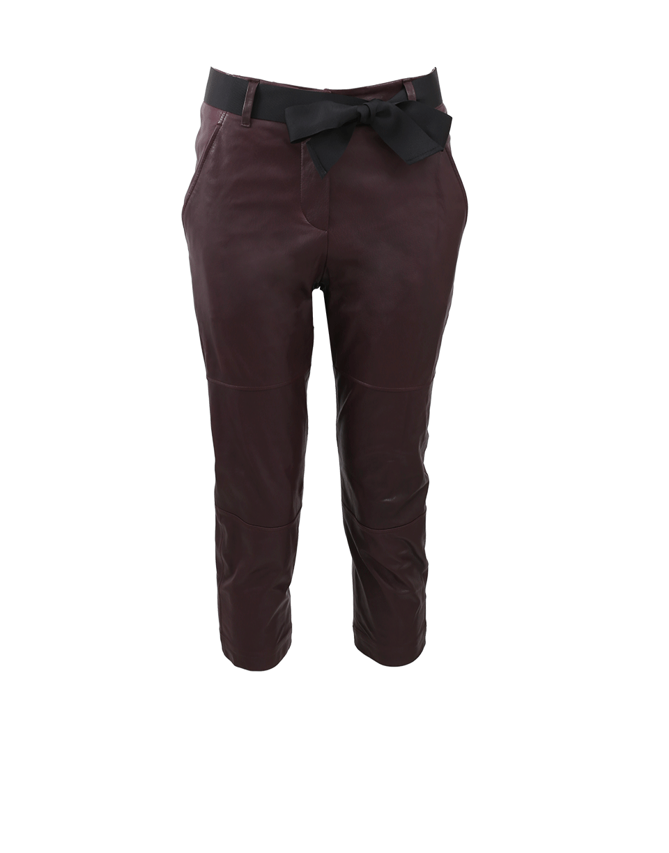 BRUNELLO CUCINELLI-Belted Leather Jogger-